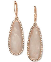 lonna & lilly Rose Gold-Tone Pink Stone Drop Earrings