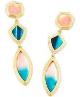 Kendra Scott 14k Gold-Plated Mixed Stone Triple Drop Earrings