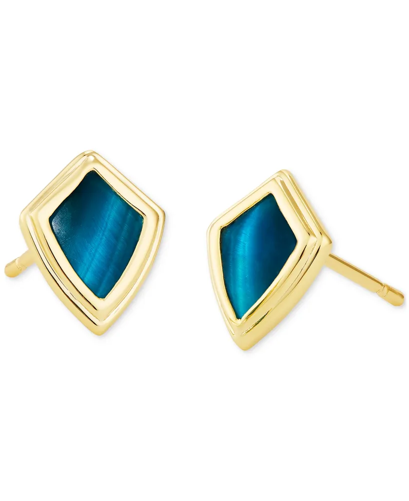 Kendra Scott 14k Gold-Plated Framed Stone Stud Earrings