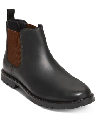 Cole Haan Men's Midland Leather Water-Resistant Pull-On Lug Sole Chelsea Boots