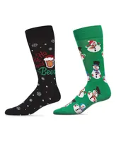 MeMoi Men's Christmas Holiday Pair Novelty Socks, Pack of 2