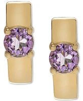 Amethyst Small Huggie Hoop Earrings (3/8 ct. t.w.) in 14k Gold-Plated Sterling Silver, 0.5"