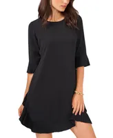 Msk Petite Pleated-Trim Shift Dress