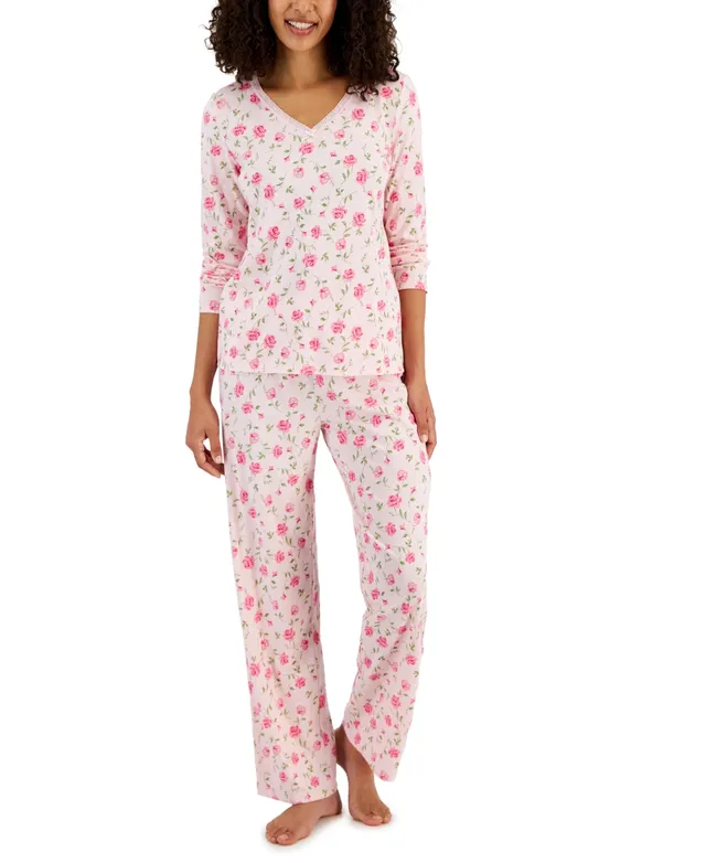 Womens Cotton Long Sleeve Lace Trim Pajamas Set Created for Macys｜TikTok  Search