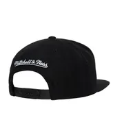 Men's Mitchell & Ness Black Golden State Warriors Hardwood Classics Mvp Team Script 2.0 Snapback Hat