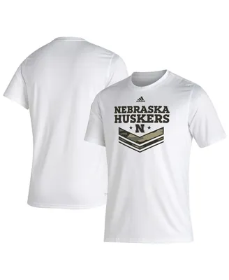 Men's adidas White Nebraska Huskers Military-Inspired Appreciation Creator T-shirt