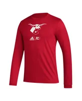 Men's adidas Red Fc Dallas Icon Aeroready Long Sleeve T-shirt