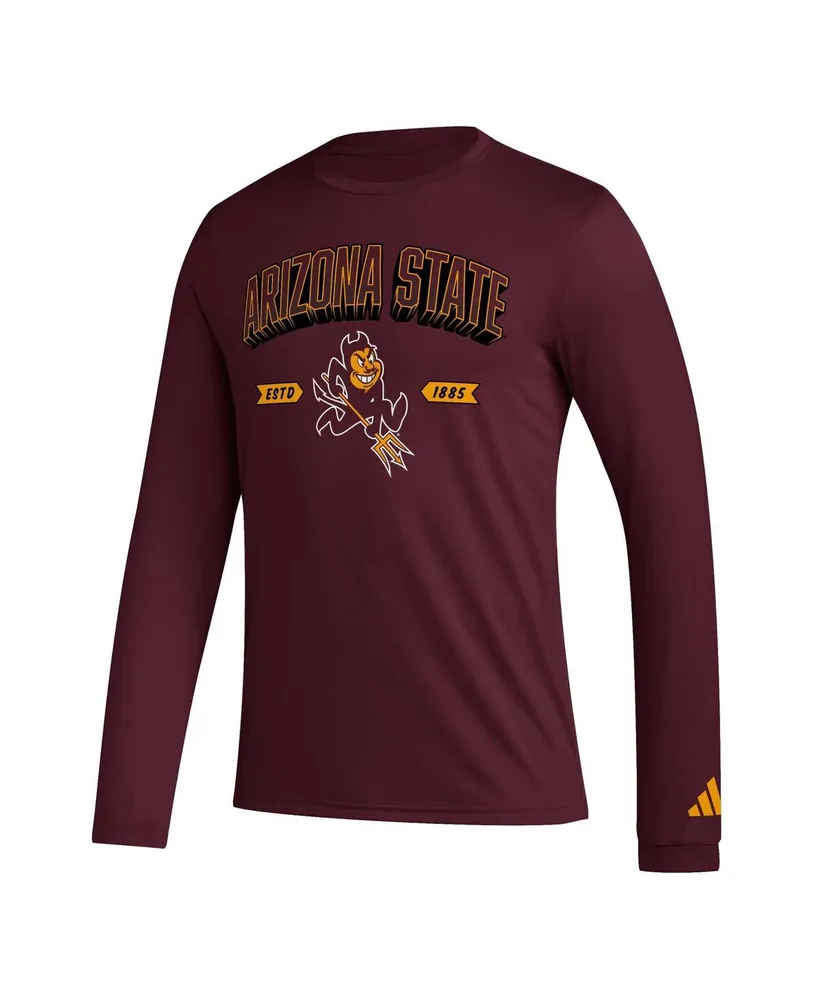 Men's adidas Maroon Arizona State Sun Devils Mighty Mascot Pregame Long Sleeve T-shirt