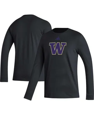 Men's adidas Black Washington Huskies Locker Logo Fresh Long Sleeve T-shirt