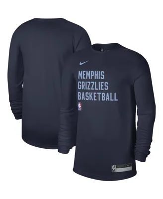 Men's and Women's Nike Navy Memphis Grizzlies 2023/24 Legend On-Court Practice Long Sleeve T-shirt