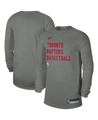 Men's and Women's Nike Heather Gray Toronto Raptors 2023/24 Legend On-Court Practice Long Sleeve T-shirt