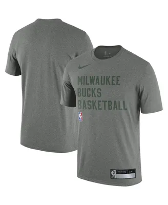 Men's Nike Heather Gray Milwaukee Bucks 2023/24 Sideline Legend Performance Practice T-shirt