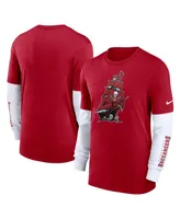 Men's Nike Heather Red Tampa Bay Buccaneers Slub Fashion Long Sleeve T-shirt