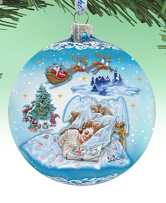 Designocracy Winter Fairy Tale Dream Large Christmas Glass Collectible Ornaments G. DeBrekht