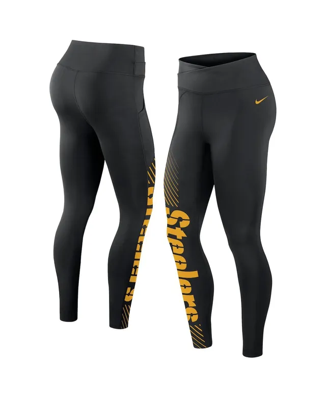 Nike Women's Nike Black Pittsburgh Steelers Yard Line Crossover Leggings