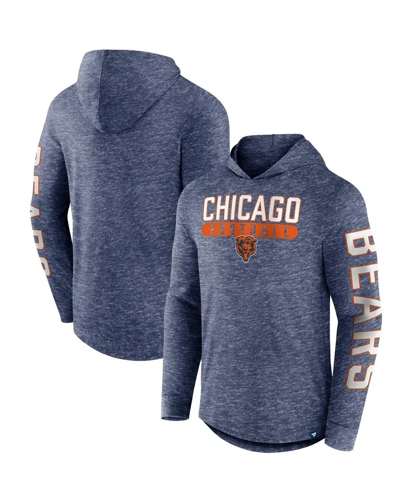 Men's Fanatics Heather Navy Chicago Bears Pill Stack Long Sleeve Hoodie T-shirt