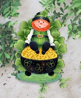 Designocracy Holiday Wooden Wall Decor Door Decor Lepricon's Pot Full of Gold J. Mills-Price