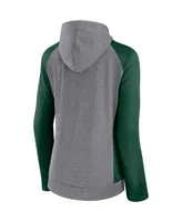 Women's Fanatics Heather Gray, Green Bay Packers Blind Side Raglan Full-Zip Hoodie