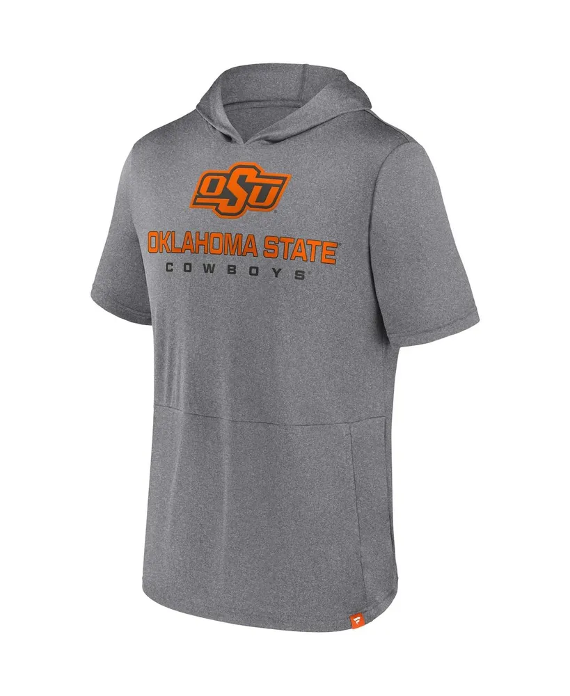 Men's Fanatics Heather Gray Oklahoma State Cowboys Modern Stack Hoodie T-shirt