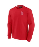 Men's and Women's Fanatics Signature Red St. Louis Cardinals Super Soft Fleece Pullover Crew Sweatshirt