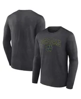 Men's Fanatics Heather Gray Notre Dame Fighting Irish Campus Long Sleeve T-shirt