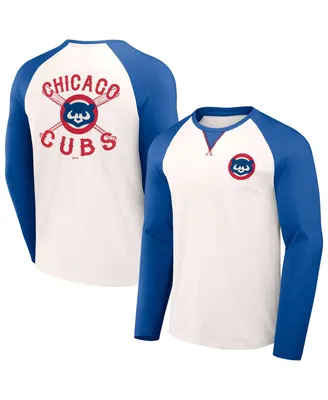 Men's Darius Rucker Collection by Fanatics White, Royal Chicago Cubs Team Color Raglan T-shirt