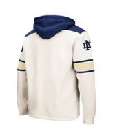 Men's Colosseum Cream Notre Dame Fighting Irish Big and Tall Hockey Lace-Up Pullover Hoodie