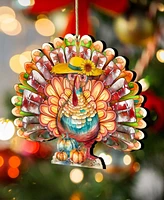 Designocracy Holiday Wooden Ornaments Thanksgiving Turkey Home Decor G. DeBrekht