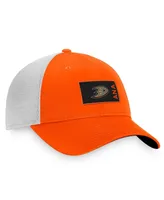 Men's Fanatics Orange, White Anaheim Ducks Authentic Pro Rink Trucker Snapback Hat