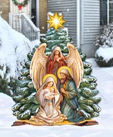 Designocracy Holy Family Nativity 32" Outdoor Holiday Lawn Decor G. DeBrekht