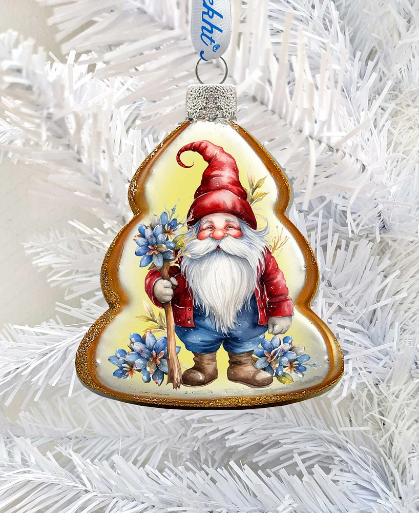 Designocracy Christmas Gnome Keepsake Mercury Glass Christmas Ornaments G. DeBrekht