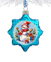 Designocracy Snowman Gift Keepsake Holiday Mercury Glass Ornaments G. DeBrekht