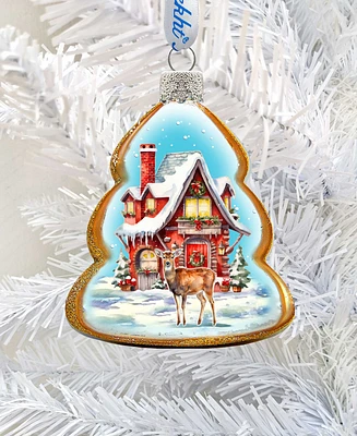 Designocracy Christmas Cottage Keepsake Christmas Mercury Glass Ornaments G. DeBrekht