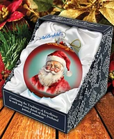 Designocracy Captivating Smile of Santa Ball Mercury Christmas Glass Ornaments G. DeBrekht