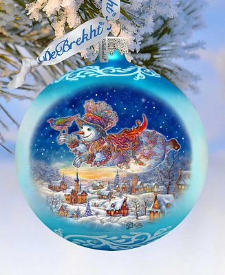 Designocracy Winter Skies Adventure Ball Mercury Christmas Glass Ornaments G. DeBrekht