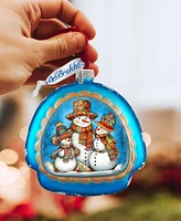 Designocracy Snowman Family Rainbow Mercury Glass Christmas Ornaments G. DeBrekht