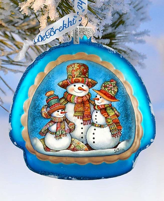 Designocracy Snowman Family Rainbow Mercury Glass Christmas Ornaments G. DeBrekht