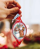 Designocracy Winter Friends Drop Mercury Christmas Glass Ornaments G. DeBrekht