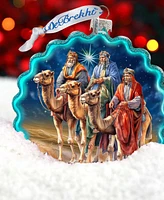 Designocracy Three Kings Wreath Holiday Mercury Glass Ornaments G. DeBrekht