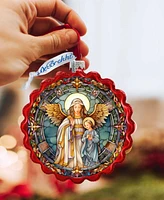 Designocracy Guardian Angel Wreath Mercury Christmas Glass Ornaments G. DeBrekht