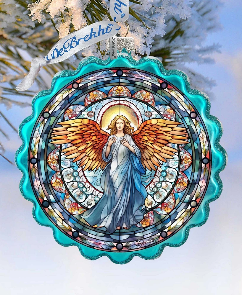 Designocracy Love Harmony Angel Wreath Mercury Glass Christmas Ornaments G. DeBrekht