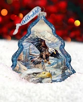 Designocracy The Land of the Free-American Eagle Tree Glass Christmas Ornaments G. DeBrekht
