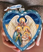 Designocracy Angel's Divine Presence Nativity Heart Lg Collectible Ornaments G. DeBrekht