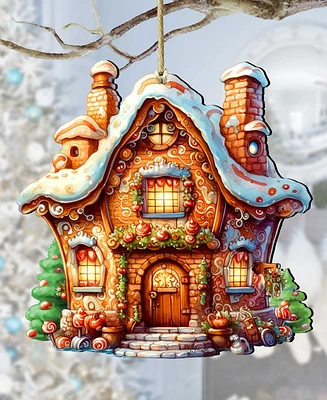 Designocracy Fairy Tale House Christmas Wooden Ornaments Holiday Decor G. DeBrekht