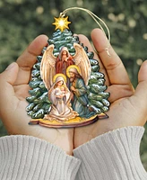 Designocracy Holy Family Nativity Christmas Wooden Ornaments Holiday Decor G. DeBrekht