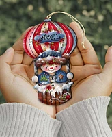 Designocracy Frosty Journey Christmas Wooden Ornaments Holiday Decor J. Mills-Price