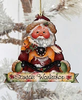 Designocracy Santa's Workshop Christmas Wooden Ornaments Holiday Decor J. Mills-Price