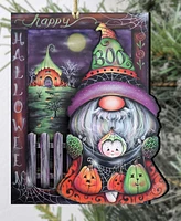 Designocracy Holiday Wooden Ornaments Boo Halloween Gnome Home Decor J. Mills-Price