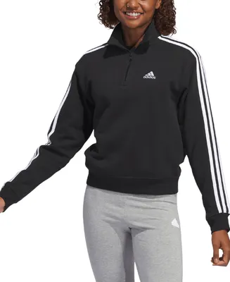 adidas Women's Cotton 3-Stripes Quarter-Zip Sweatshirt