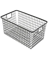 Smart Design Nestable 9" x 16" x 6" Basket Organizer with Handles